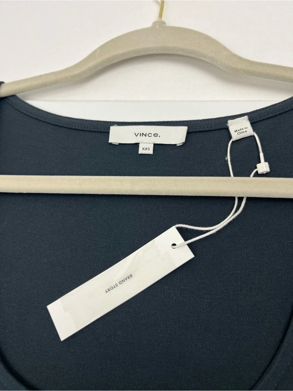 Vince 100% Cotton Women's Scoop Neck Short Sleeve A-Line Dress Grey Gray XXS NEW